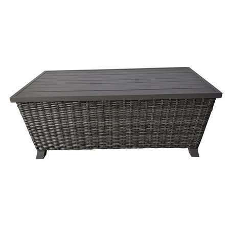 LIVING ACCENTS Fullerton Brown Rectangular PVC Slat Top Coffee Table ACE23006